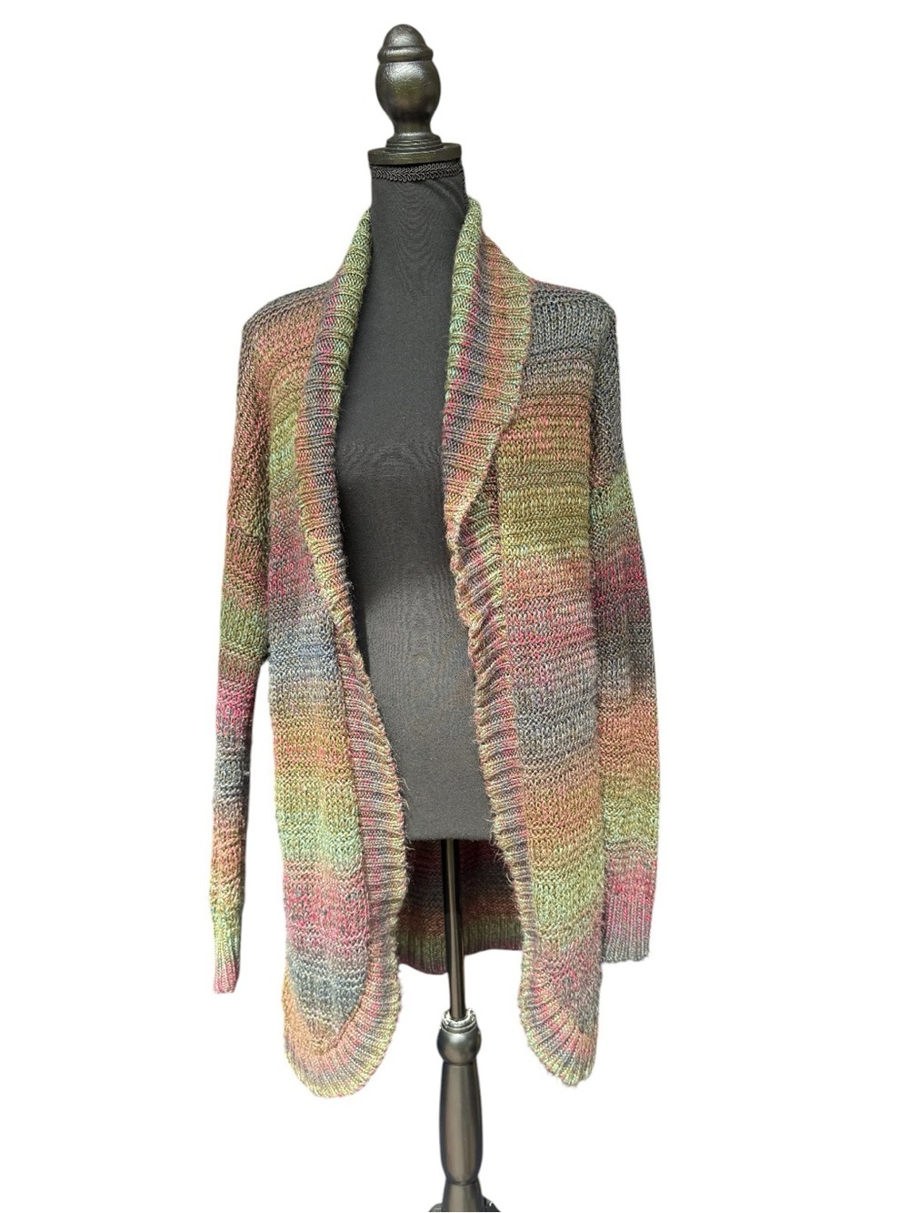 American Eagle Outfitters Multicolor Shawl-Collar Knit Cardigan Size large